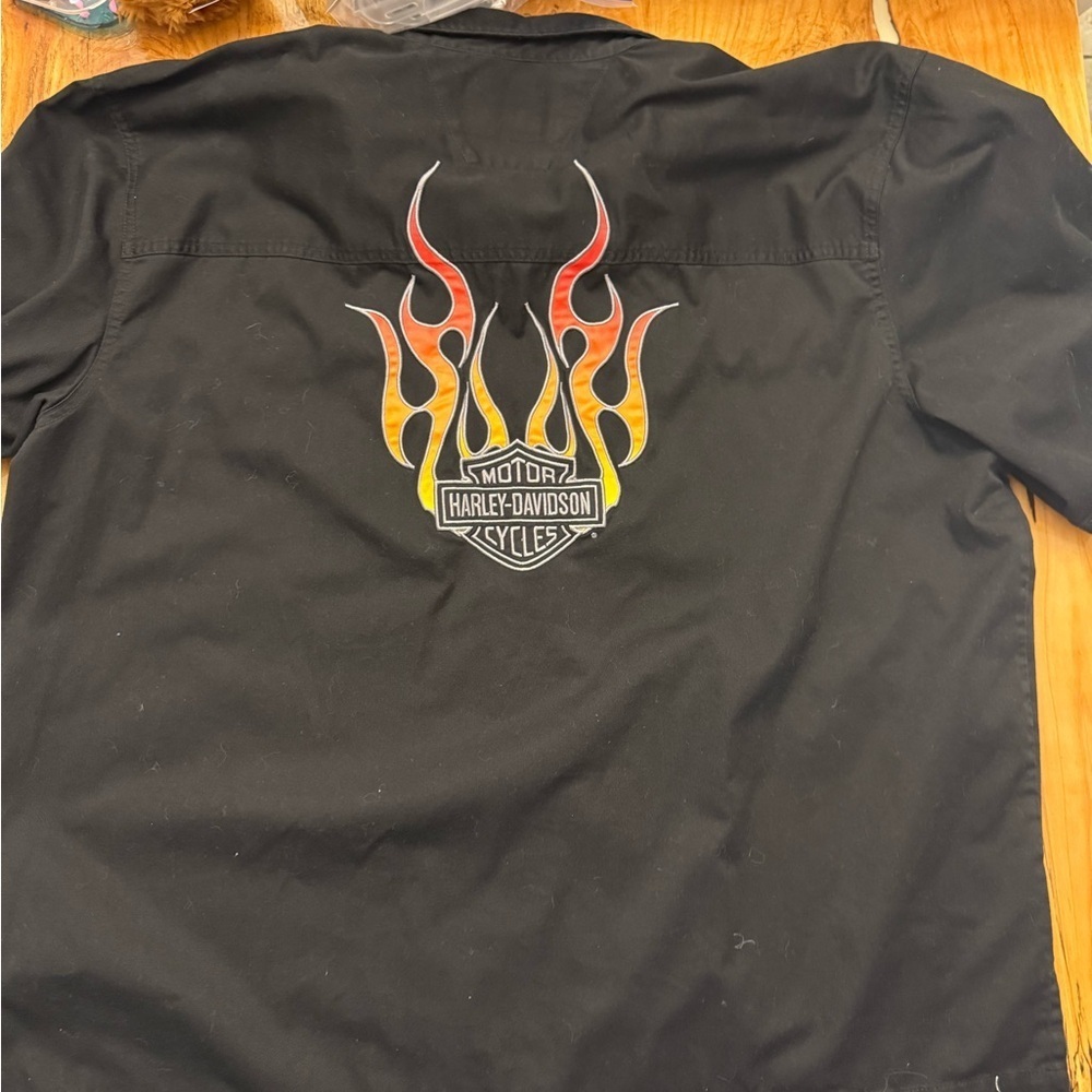 Harley-Davidson Mechanic Shirt Men’s XL Black Embroidered Short Sleeve - Picture 2 of 10
